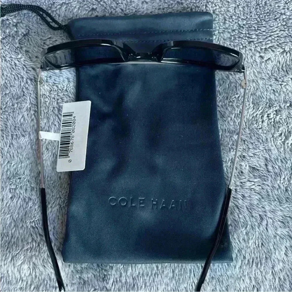 Cole Haan Plastic Combo 55mm Square Brow Bar Sunglasses in Black NWT *Polarized* - Picture 6 of 7